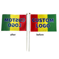 Drapeaux à main personnalisés OEM ODM 4x6 pouces 5x8 11x18 pouces, drapeaux de pays à agiter à la main, petits drapeaux miniatures avec logo