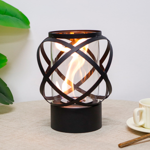 Cheminée bio<span class=keywords><strong>éthanol</strong></span> ronde en verre pour extérieur, <span class=keywords><strong>foyer</strong></span> <span class=keywords><strong>de</strong></span> <span class=keywords><strong>table</strong></span> en métal pour patio, <span class=keywords><strong>foyer</strong></span> créatif en maille <span class=keywords><strong>de</strong></span> fer décorative pour salle à manger - Product Image 4
