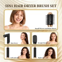 Styler multifonction 5 en 1 : Sèche-cheveux, fer à boucler automatique, baguette à boucler, brosse ronde ionique volumisante