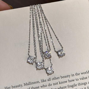 Collier ras du cou en argent sterling S925 et moissanite, inspiré de Zhao Lusi, pour <span class=keywords><strong>femme</strong></span>, luxe léger, niche haut de gamme, élégant, avec pendentif câble - Product Image 2