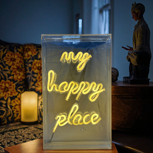 Letrero de luz de neón LED My Happy Place para decoración de pared de dormitorio, fiesta de boda o regalo de <span class=keywords><strong>apartamento</strong></span> para niña - Product Image 1