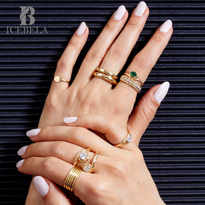 Anillos Ajustables de Plata de Ley 925 con Piedras y Diseño de Racimo para Mujer, Joyería Fina de Lujo al por Mayor - Product Image 1