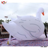 Oie cygne gonflable géante 8mH blanche avec lumière LED gonflable publicitaire personnalisable pour événements extérieurs