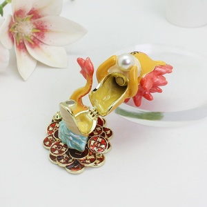 SHINNYGIFTS cinese <span class=keywords><strong>drago</strong></span> smalto metallo mestiere animale Figurine monete scatola di gingillo di denaro per attrazione della ricchezza ufficio fortunato - Product Image 5