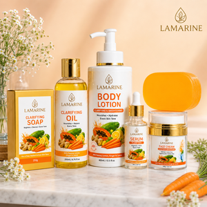 Ensemble de Soins Clarifiants Bio au Collagène, Vitamine E et Carotène pour l'Élimination des Taches Brunes et l'Éclaircissement du Teint – <span class=keywords><strong>Crème</strong></span> Visage pour Peaux Foncées – Vente en Gros OEM - Product Image 6