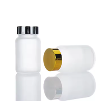 Botella de plástico esmerilado de boca ancha Material PET de grado alimenticio Suplementos nutricionales de múltiples capacidades Cilindro de tapa de rosca Medicina