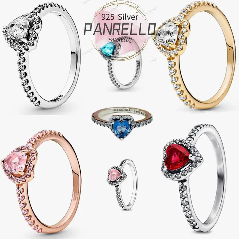 2024 New High Quality iPandorars Original Love Charm Red Ring 198421C01 Full Of Diamond Ladies Luxury Jewelry