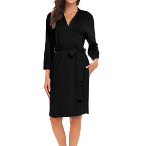 <span class=keywords><strong>Bata</strong></span> de baño ligera para mujer, ropa de descanso suave, larga - Product Image 2