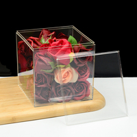 Boîte de présentation carrée en plastique transparent de qualité alimentaire de 15cm pour pain gâteau au sucre stockage alimentaire réutilisable emballage cadeau de fête de mariage