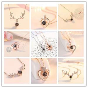 Vòng Cổ Chiếu Vòng Cổ Đính Đá Pha Lê Hình Trái Tim Love You 100 Ngôn Ngữ Cho Nữ Valentine - Product Image 2