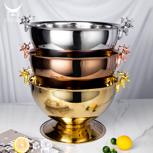 Bol à glace <span class=keywords><strong>Champagne</strong></span> grande capacité seau à bière en acier inoxydable seau à glace pour boissons avec manche en bois - Product Image 3