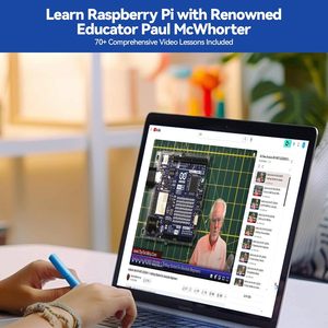 ชุดเริ่มต้น Chipboard Sunfounder สำหรับ Raspberry Pi 5 4b 3b B+ 400, <span class=keywords><strong>Python</strong></span> C Java Scratch Node.js, <span class=keywords><strong>คอร์ส</strong></span>วิดีโอสอน (ไม่รวม Pi) - Product Image 2
