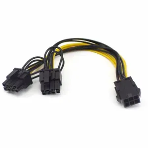 Solid Factory Manufacturer Gpus 8 Pin Female Pci Express To 2 X Pcie 8 6+2 Pin Male 18 AWG Cable