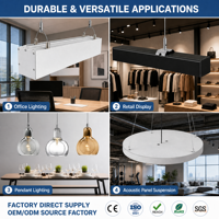 Kit de suspension de plafond en acier non standard personnalisable, pince de serrage de câble en fil nickelé avec fixation par câble