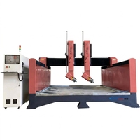 Machine CNC à pierre robuste à 4 axes et double broche 180 °   Routeur de gravure 3D à tête inclinable pour marbre et quartz, idéal pour surfaces courbes
