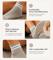 Chaussettes de sport en coton antidérapantes personnalisées pour femmes, chaussettes de yoga et de pilates pour la remise en forme en intérieur, chaussettes respirantes avec logo