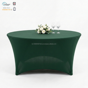Funda de Mesa Redonda de Spandex Resistente de 120 Pulgadas, Impermeable, Ecológica, Personalizable y Ajustable para Uso en Hoteles - Product Image 1