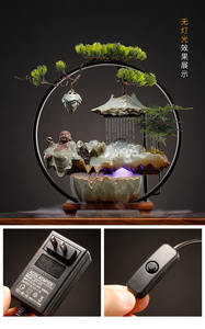 2024 elektrikli brülörler kozalaklar koku tutucu Censer yaratıcı aromaterapi seramik Led ışık geri akış şelale tütsü brülör - Product Image 2