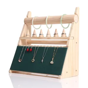 Houten Grote Diy Assembleren Sieraden Set Armband Ringen Ketting Display Prop Organizer Houder