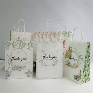 Sac cadeau en papier kraft Merci, sac à provisions pour biscuits, bonbons, cadeaux pour anniversaire, baby shower, mariage, décoration de fête - Product Image 2