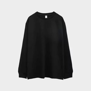 Men's 250gsm 100% Cotton Long Sleeve T-<b>Shirt</b> Oversize Hooded with Custom Logo Printing Winter Loose Fit Knitted Fabric - Product Image 5
