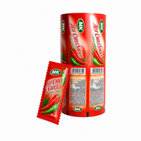 Film plastique alimentaire personnalisé en rouleau pour machine automatique de conditionnement de sachets scellés à l'arrière pour sauce ketchup et sauce chili