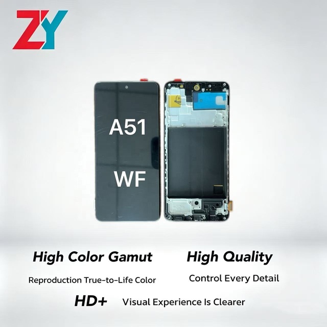 For A51 Frame In-cell LCD Smartphone Screen Digitizer Assembly 6.4" 1 Year Warranty 400cd Luminance High-Definition Wide
