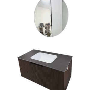 Mueble de Baño Moderno de Madera Maciza Resistente al Agua, con Espejo Inteligente y Lavabo de Cerámica, para Apartamentos y Hoteles - Product Image 1