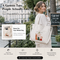 Sac fourre-tout en toile de taille moyenne avec logo personnalisé et poignée longue, impression de lettres pour lancement de marque, vente en gros d'usine OEM