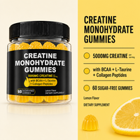 Gummies de créatine monohydrate à formule personnalisée, saveur citron, supplément sportif pour adultes, gestion de l'énergie, soutien naturel des muscles