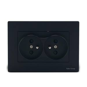 Panel Táctil de PC Ignífugo de Diseño Moderno, Enchufe de Pared Francés Empotrado de Doble Salida con Estándar Europeo, 2 Tomas de Corriente, IP20 - Product Image 5