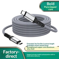 1M 1.5M 2M 3M 5M 8M Kabel Data Tipe-C Berkepala Dua 60w Anyaman Kepang Pengisian Daya Notebook Transfer Pengisian Cepat 6A Pengisian Cepat
