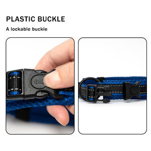 OEM azul personalizado <span class=keywords><strong>collar</strong></span> de perro poliéster cómodo elástico gato <span class=keywords><strong>collar</strong></span> Correa conjunto <span class=keywords><strong>collar</strong></span> de perro - Product Image 2