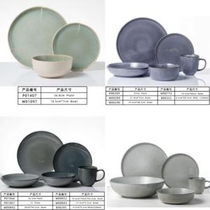 Set di Stoviglie in Gres EKA con Basso <span class=keywords><strong>MOQ</strong></span> e Campione Gratuito, Set di Piatti e Stoviglie in Porcellana, Set di Stoviglie in Ceramica per Ristoranti e Hotel - Product Image 3