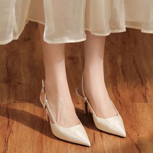 Zapatos de Tacón Alto para Mujer, Modelo 7755E, con Correa en T, Punta Puntiaguda, Tacón de Aguja, Forro de Satén, Tacón de 5cm/8cm, Decoración con Hebilla, Tendencia de Moda - Product Image 2