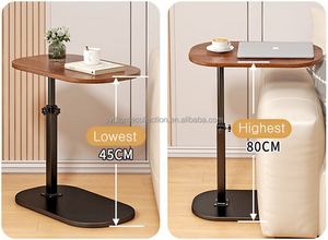 Tavolino Laterale Moderno a Forma di C con Piano <span class=keywords><strong>in</strong></span> Legno, Tavolino Portatile per Snack e Caffè per Soggiorno e Camera da Letto - Product Image 2