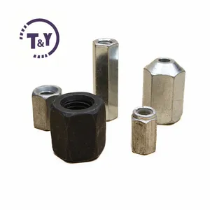 Iso 4032 aisi 316 hexagon threaded connecting nut long cylindrical hex coupling nut