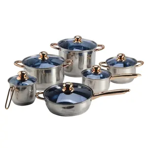 12-Piece Nonstick Cookware Sets Kitchen Induction Pots And Pans Set Kitchen Academy Stainless Steel Cookware Sets