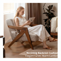 Ensemble de fauteuils d'appoint modernes en bois, fauteuil avec dossier, design modulaire fait main, pour extérieur, chambre, salle à manger, salon, maison, en coton