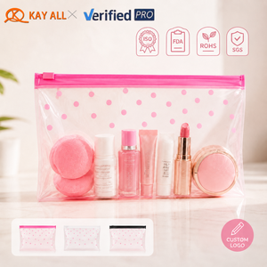 Bolsa de Plástico Transparente Rosa Brillante Personalizada, Biodegradable, con Cierre, para Empacar Trajes de Baño, Bikinis y Ropa de Playa - Product Image 1