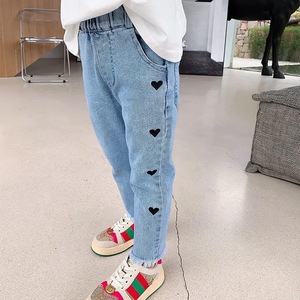 2025 nuovo stile pantaloni primavera-autunno <span class=keywords><strong>larghi</strong></span> da ragazza <span class=keywords><strong>Jeans</strong></span> lunghi eleganti per i più piccoli abiti da esterno perfetti - Product Image 1