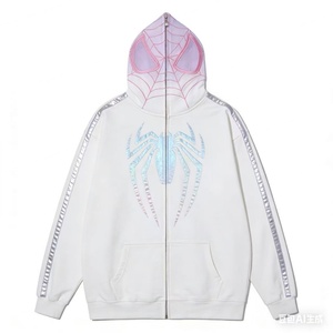 Sudadera con Capucha de Spider-Man, Estilo Francés, Forro de Felpa, Estampado DTG, Cierre de Cremallera, Lavado a la Piedra, Logotipo Personalizado - Product Image 3