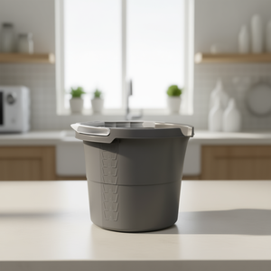 Rotho Household Bucket Daily 5 Pack Gray With <b>Handle</b> And Measurement Markings For Cleaning And Storage - Product Image 3