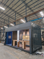 Maison préfabriquée mobile contemporaine et moderne, élégante en acier, pour usage bureau, appartement, villa, cuisine extérieure, boutique
