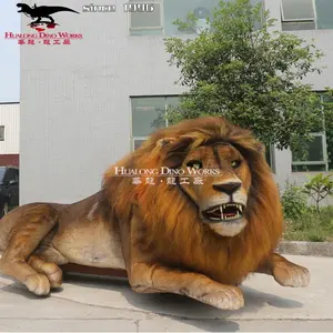 Modello animale del leone animatronic realistico a grandezza naturale del parco a tema