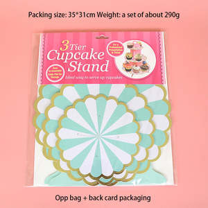 Présentoir à gâteaux à 3 niveaux pour fête <span class=keywords><strong>de</strong></span> mariage, décoration <span class=keywords><strong>de</strong></span> gâteaux et assiettes à gâteaux - Product Image 3