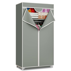 <span class=keywords><strong>Armario</strong></span> de tela moderno para dormitorio, plegable, <span class=keywords><strong>extensible</strong></span>, portátil, con puerta y estantes, resistente, para uso en hoteles, fácil de montar - Product Image 1