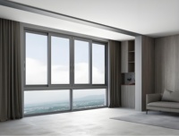Ventanas Corredizas Horizontales de Diseño Moderno, Marco de Aluminio, Malla Magnética de Acero Inoxidable, Aislamiento Térmico, para Hotel