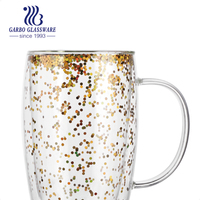 Tasse en verre à double paroi Offre Spéciale Star Design avec poignée tasse en verre à café à double couche en borosilicate isolé de Noël