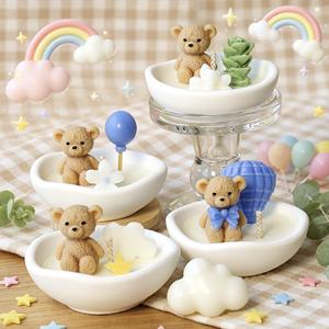 Creative <b>Bear</b> Gypsum Bowl Scented Candle for Home Ornament <b>Cute</b> Decorative Fragrance Wedding Gift Candle - Product Image 1